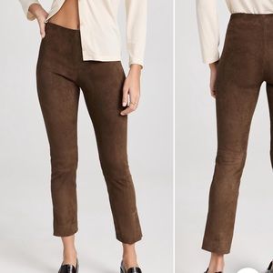 NWT Vince Stretch Suede Split Hem Crop Leggings